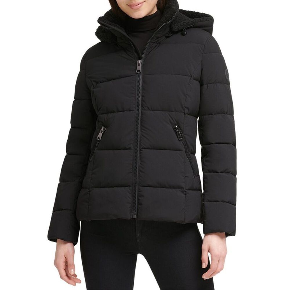 Kenneth Cole Womens New York Puffer Jacket, Black